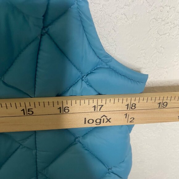 J. Jill Down Quilted Vest Womens S Petite Blue Puffer Full Zip‎ - Picture 9 of 10